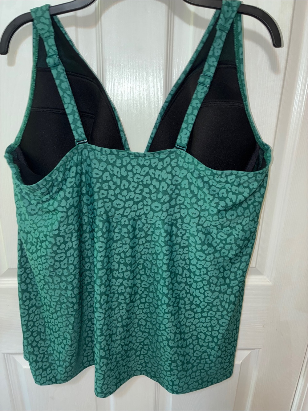 Green Leopard Twist-Front SwimTop - Picture 3 of 6